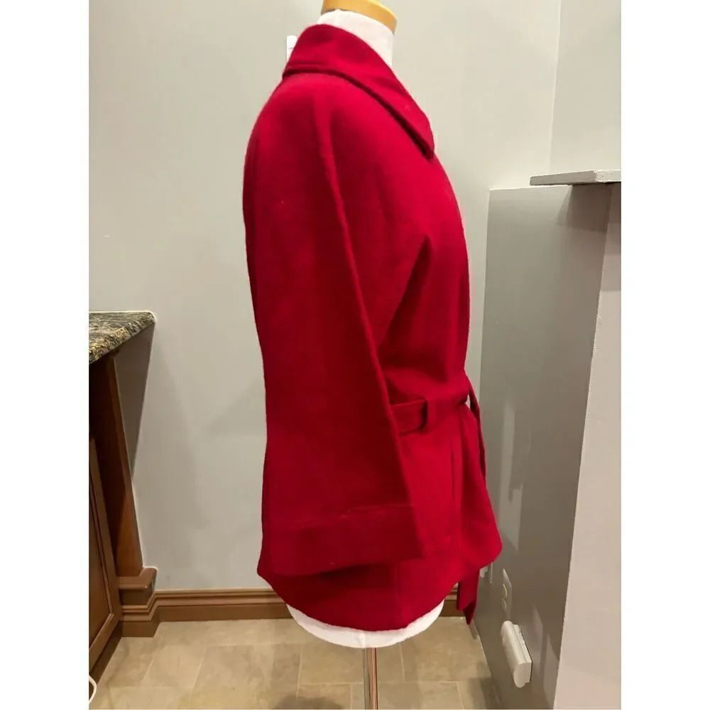 Harve Bernard L button front 3/4 wide sleeve wool belted blazer/cardigan/coat - Picture 4 of 7